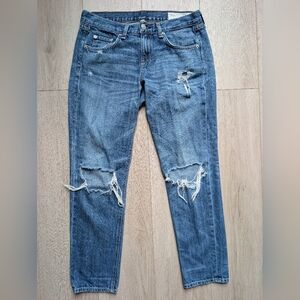 Rag & Bone Dre Capri distressed cropped denim jeans in a size 25. Boyfriend Fit